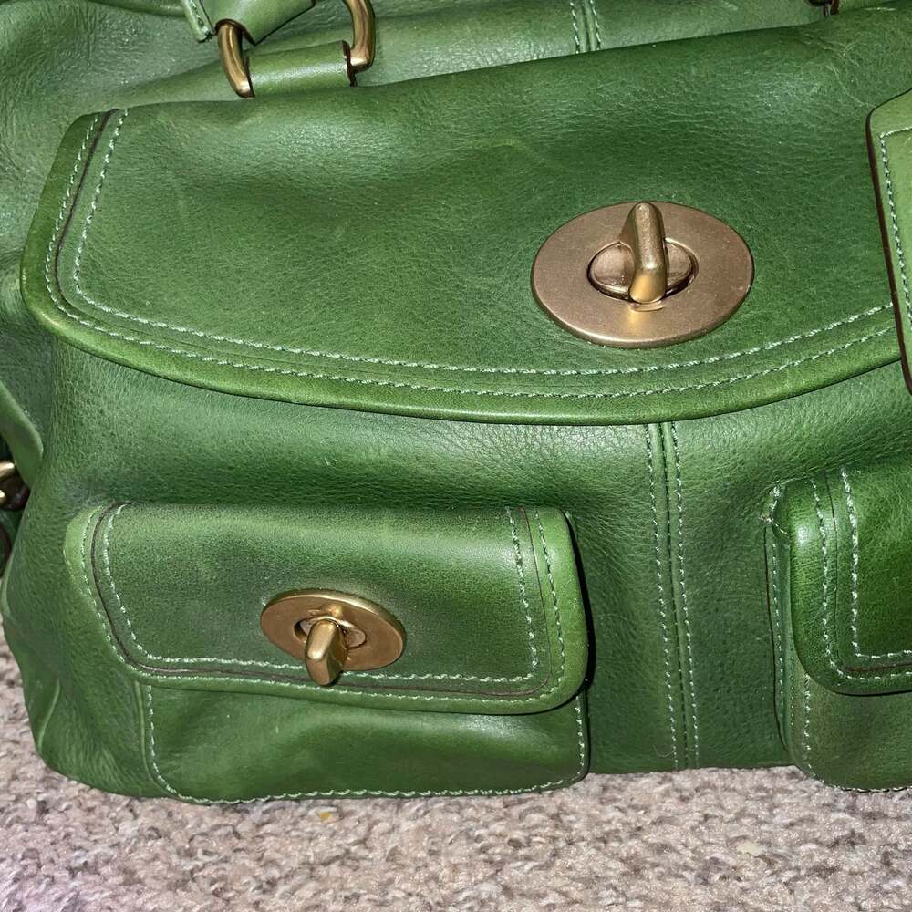 Coach Bleecker Street Limited Edition Peyton Satchel 12791 Green Legacy Leather - Picture 11 of 13